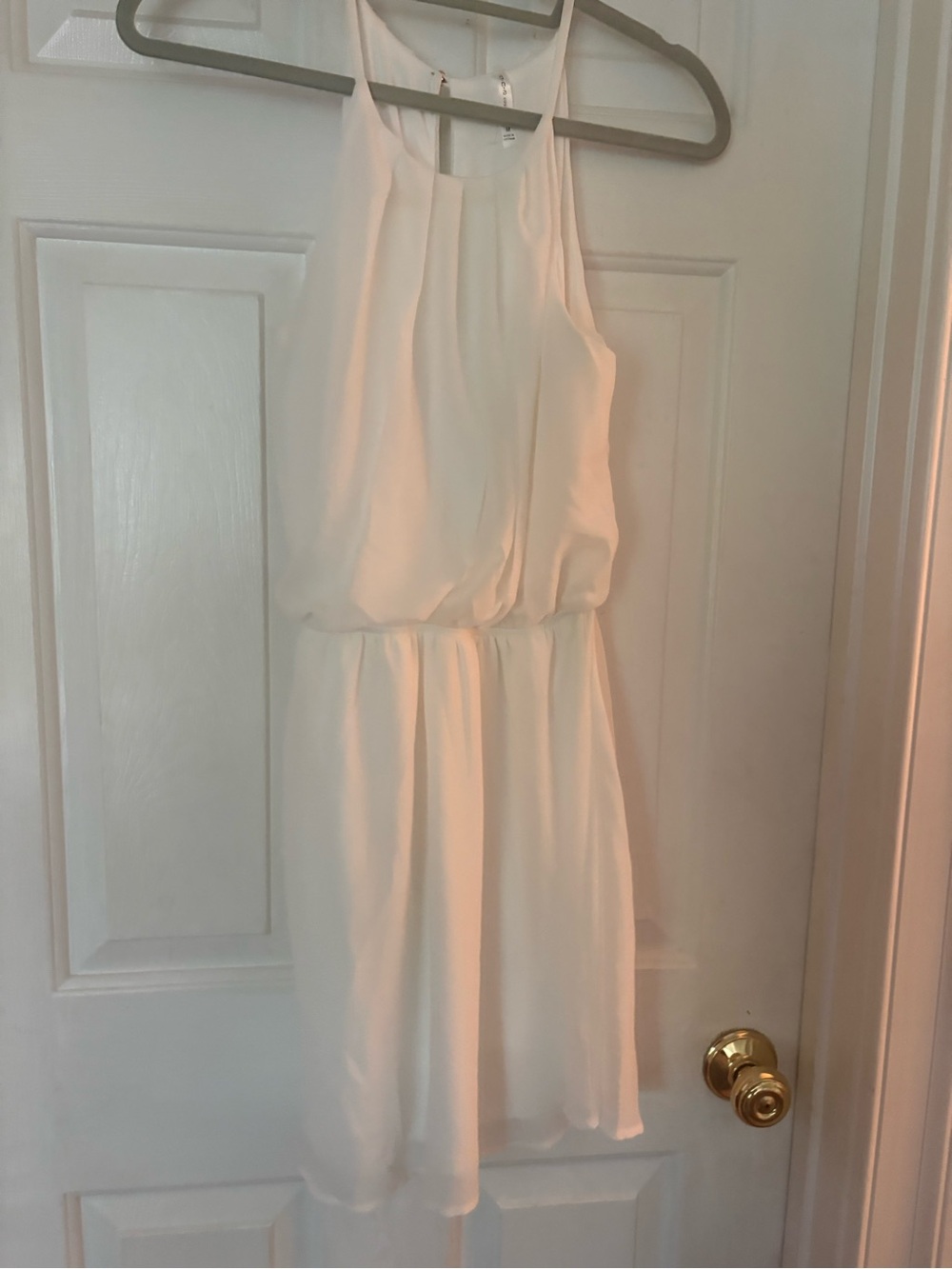 Women's White Halter Mini Dress